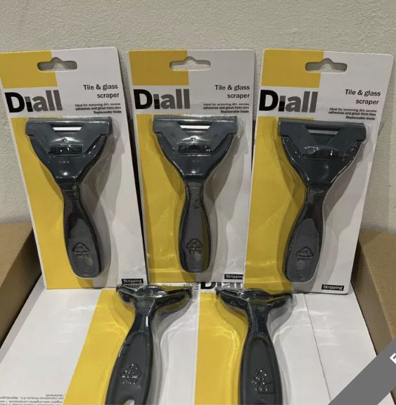  DIALL TILE & GLASS SCRAPER Removing Dirt, Grout Of Tiles, Carbon Steel