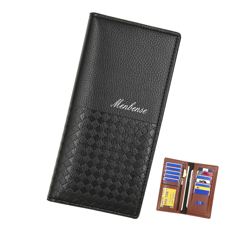 992-4 Men's Fashion Multi-card Slot Light Thin Soft Leather Large Capacity Vertical Wallet