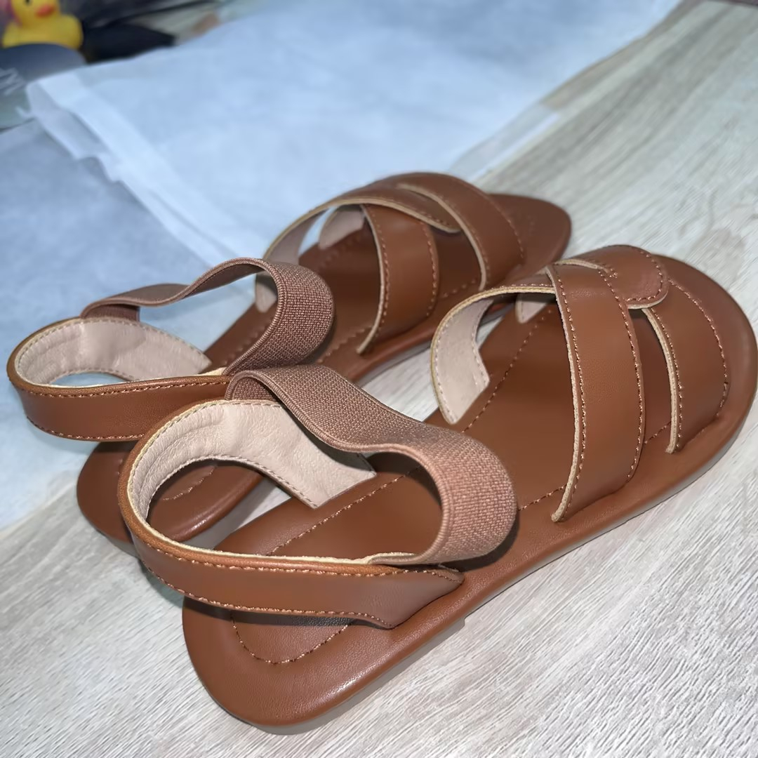 Girls Boys Children Beach Shoes Fashion Retro Style Soft-Soled Pu Leather Casual Sandals for Kids 