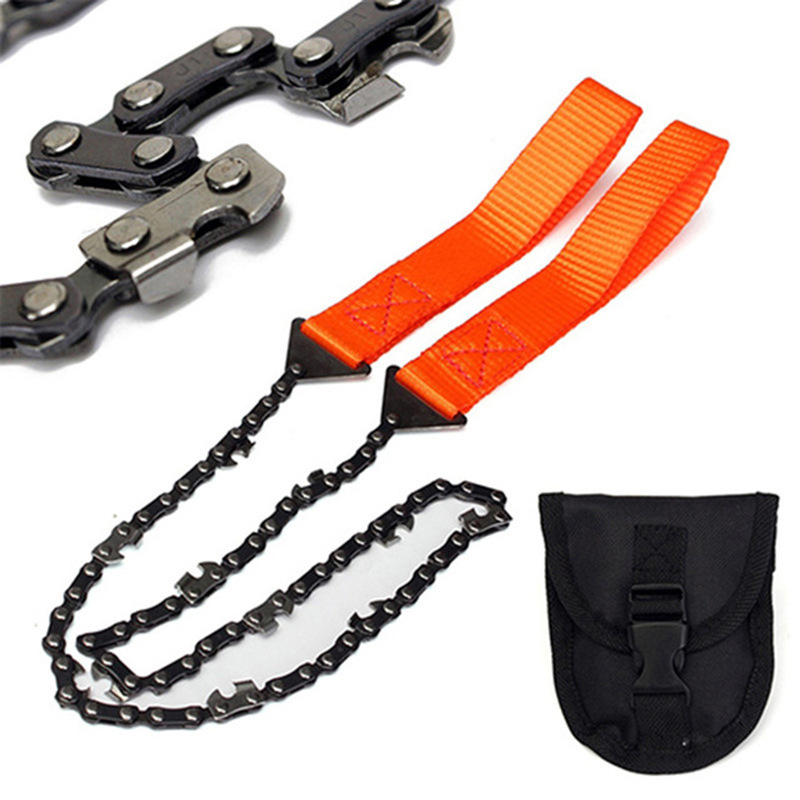 LJ-zd Outdoor Pocket Chain Saw Garden Tool 11 Teeth 24 Inch Portable Camping Survival Hand Zipper Wire Saw