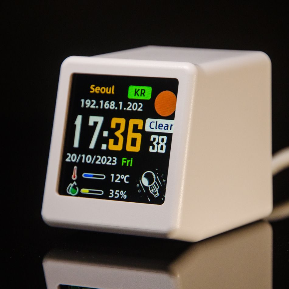 2025 Mini New  WiFi Desktop Animated Weather Clock Gift, Creative Decoration, Multifunctional Weather Station