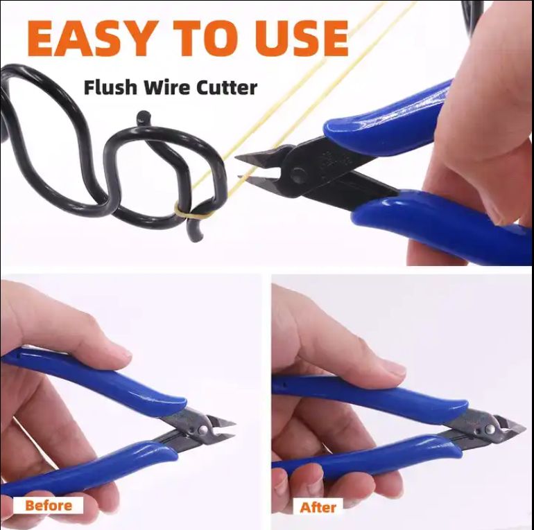 5 Inch Micro Wire Flush Cutters, Precision Plastic Model Flush Cutter Side Cutting Pliers