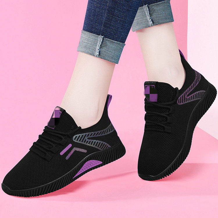 Breathable Lightweight Casual Knitting Athletic Walking Sneakers for Women Running Shoes Tennis Shoes