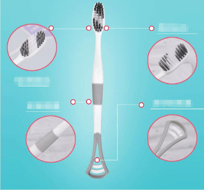 AKAKD 8 PCS Tongue Scraper Tongue Cleaner Tongue Scraper Remove Bad Breath Oral Care 2-in-1 Toothbrush Single