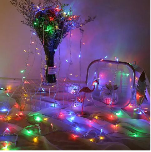 Colorful Change Christmas Holidays Romantic Decorative waterfall Icicle fairy garland twinkle Light String Gypsophila Lamp