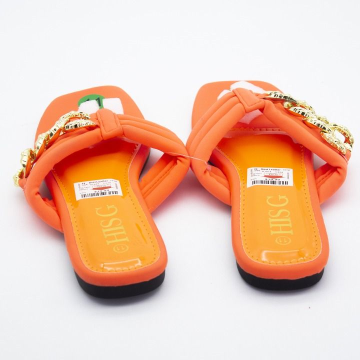 Latest Sandals- Slip Sandals with Chains Flip Flops- Slipper Chain Ornaments