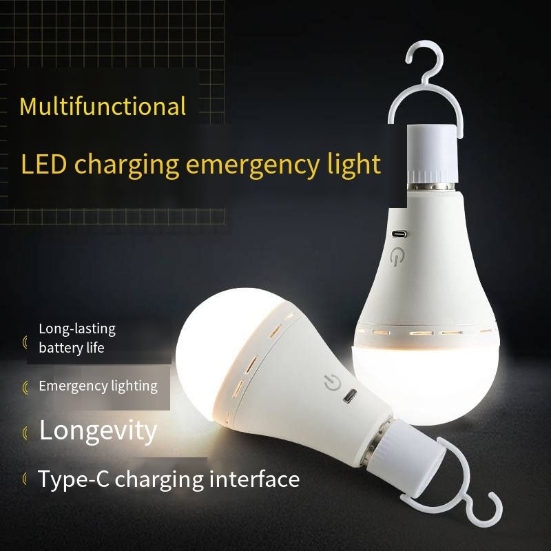 High Brightness E27 LED Globe Bulb, rechargeable design with three-color temperature dimmable mode, supports warm light, natural light and white light switching.