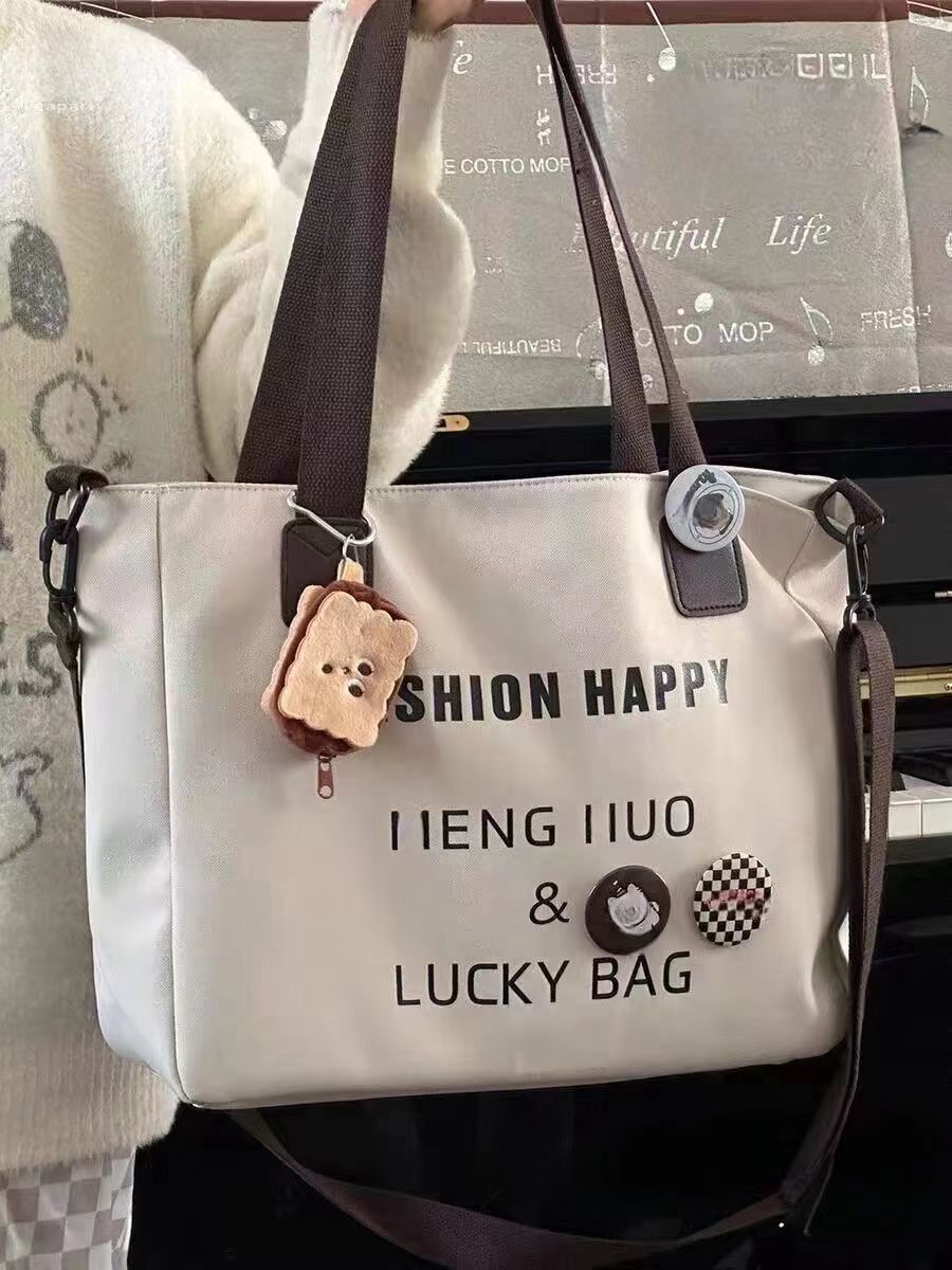 Japanese Style Ins Tote Bag for College Students Large Capacity Shoulder Crossbody Bag Women Fashion Casual Daily Commute Bag

