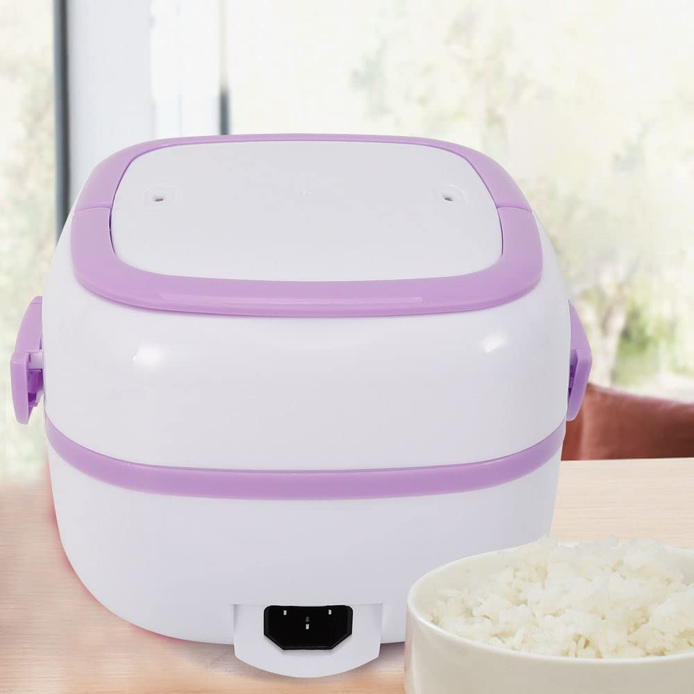 Purple Multifunctional Electric Lunch Box Mini Rice Cooker Portable Food Steamer 1 L 