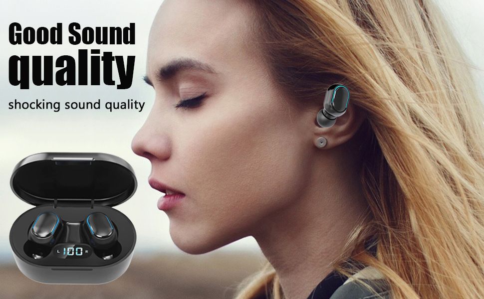Wireless Earbuds, Bluetooth 5.3 Headphones HiFi Deep Bass with Mic ,120H Playtime LED Display ,IPX7 Waterproof Button Control True Wireless Earphones,One-Step Pairing,In-Ear Noise Reduction Headset