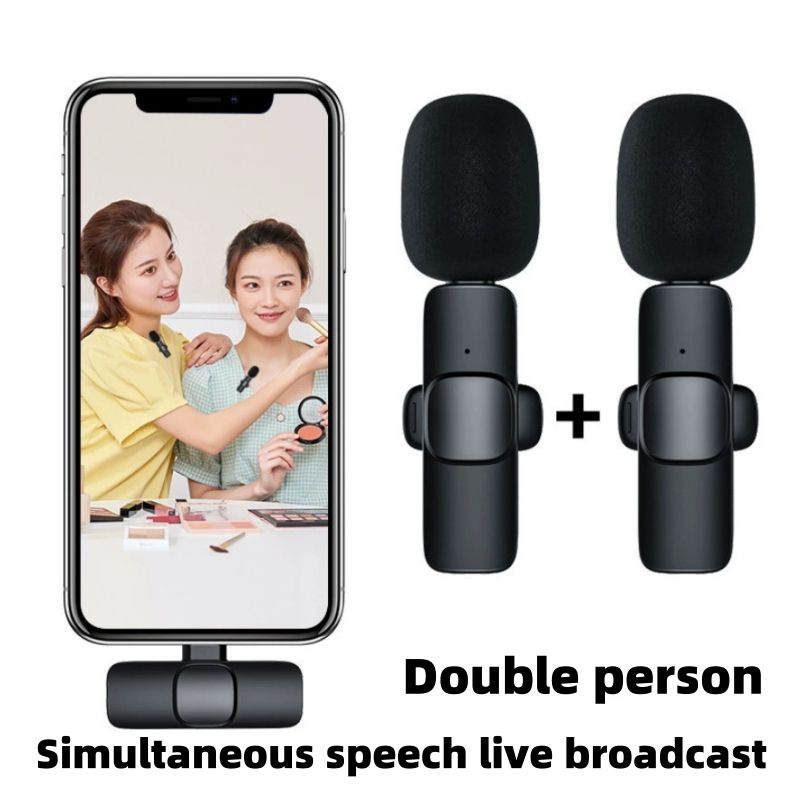 Tiktok wireless lavalier microphone, mobile phone mini live microphone CRRSHOP Video recording microphone Vlog short video shooting