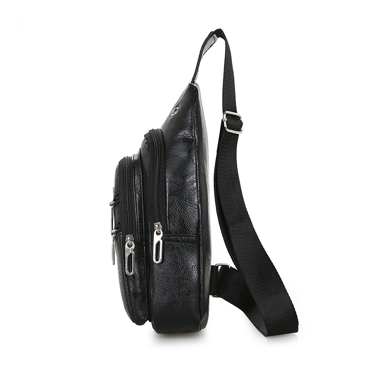 Men's chest bag 2023 new Korean shoulder bag diagonal bag casual fashion trend pu small backpack
