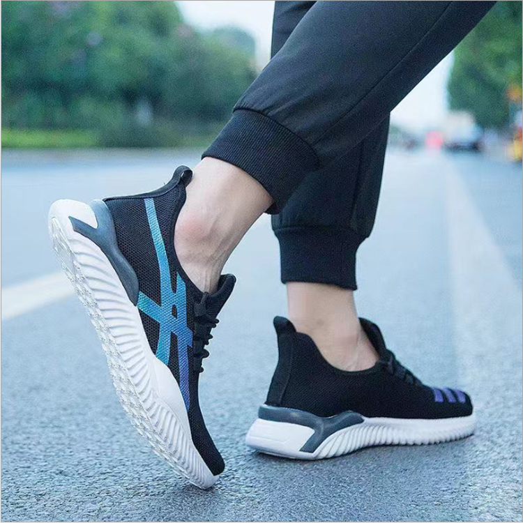 Woven mesh sneakers breathable men's shoes lace up casual shoes Close Size