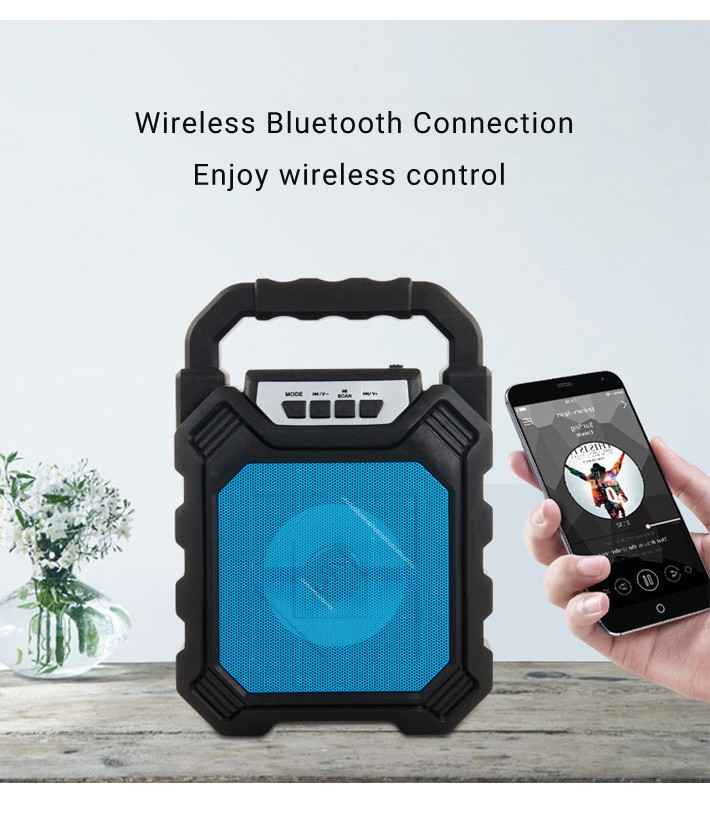 LLT 668 Bluetooth Speaker with Handle Portable Bass Stereo Subwoofer Wireless Speaker Black