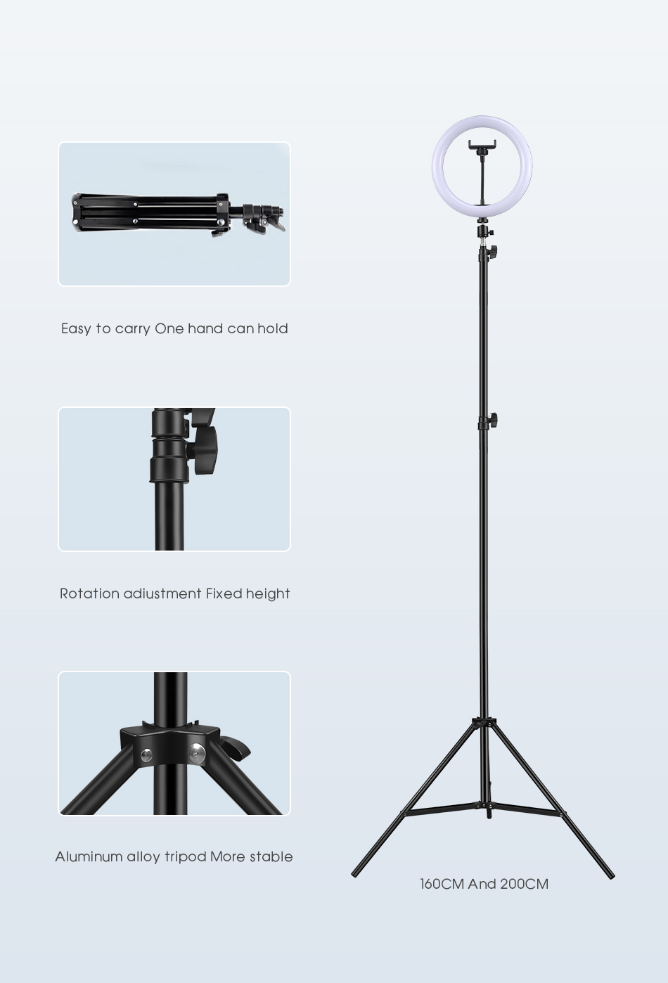 VEONAM RGB video light Selfie Ring Light Photography led light lamp with mobile Holder large tripod stand for Youtube tiktok ringlight 10inch 12inch fill light