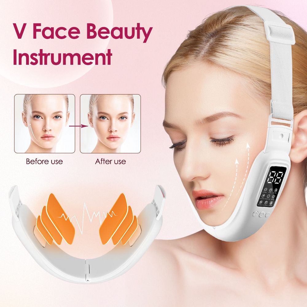 Intelligent Electric Double Chin and V-Shaped Face Machine with 8 Modes & 15 Adjustable Intensities - Women's V-Face Device