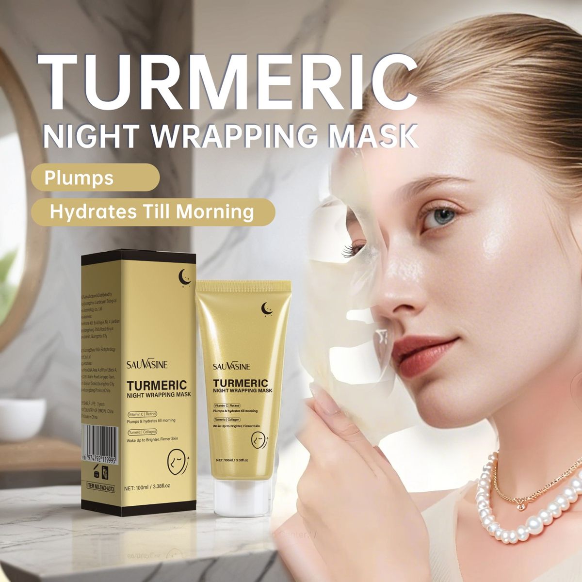 SAUVASINE Curcuma Night facial mask 100ml