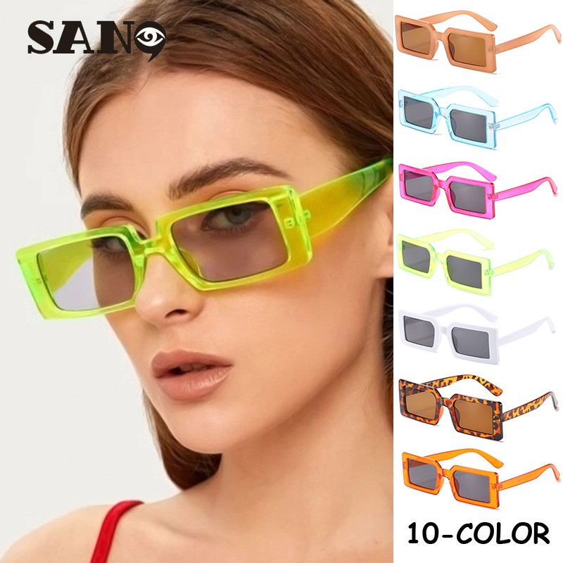  New Fashion Rectangle Small Frame Sunglasses Women