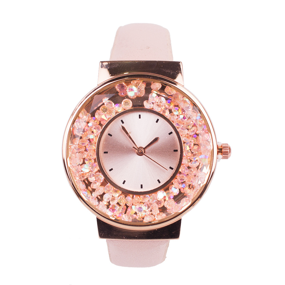 JDJ815 women's fashion watch set quicksand gemstone watch and love chain set city girl watch