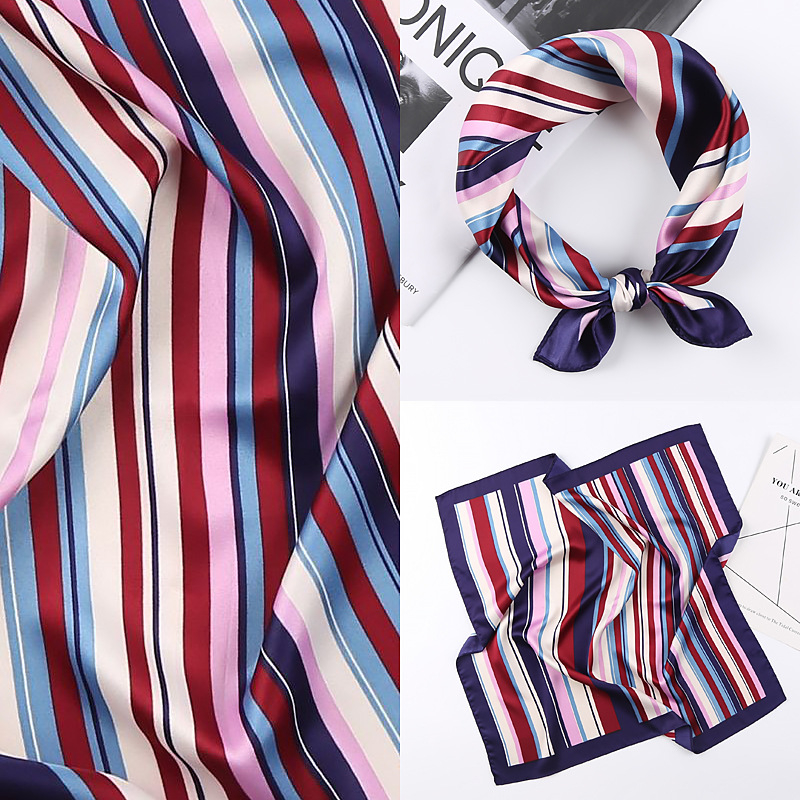 HH50-15 Silk Like Scarf Women's Fashion Pattern Small Square Satin Headscarf Headdress 50*50cm