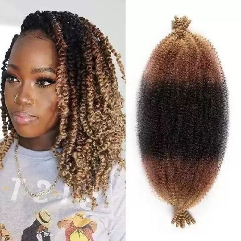 24inch Afro kinky curly marley braid hair Chemical fiber crochet hair, hand torn wig CRRSHOP free shipping wigs Beauty Care Hair Dressing