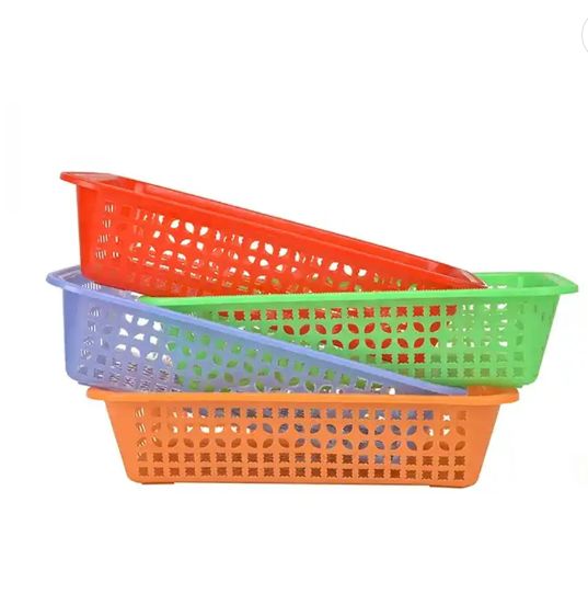 Plastic Vented Fruit Vegetable Basket Food Grade Plastic Stackable agriculture basketYELLOW