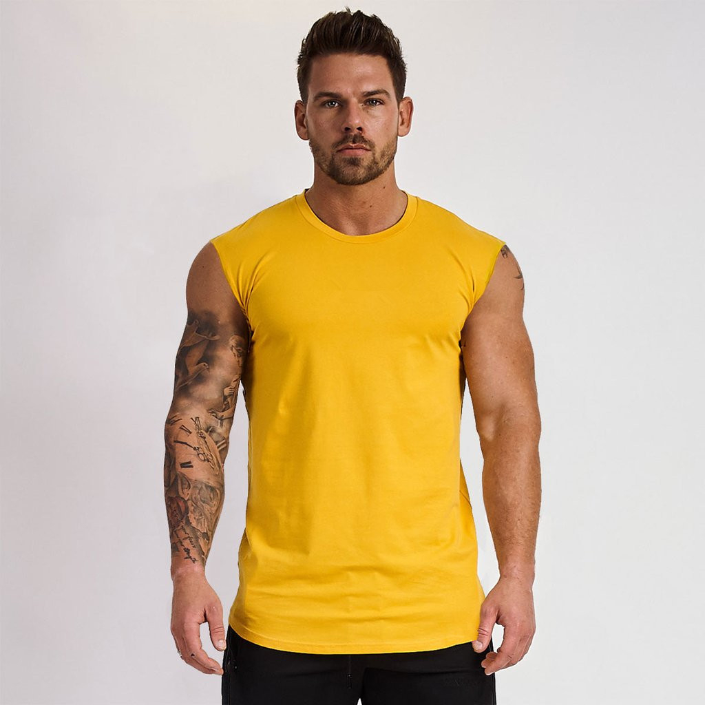 BX-23 Cotton Sports Vest Men's Running Sleeveless T-Shirt