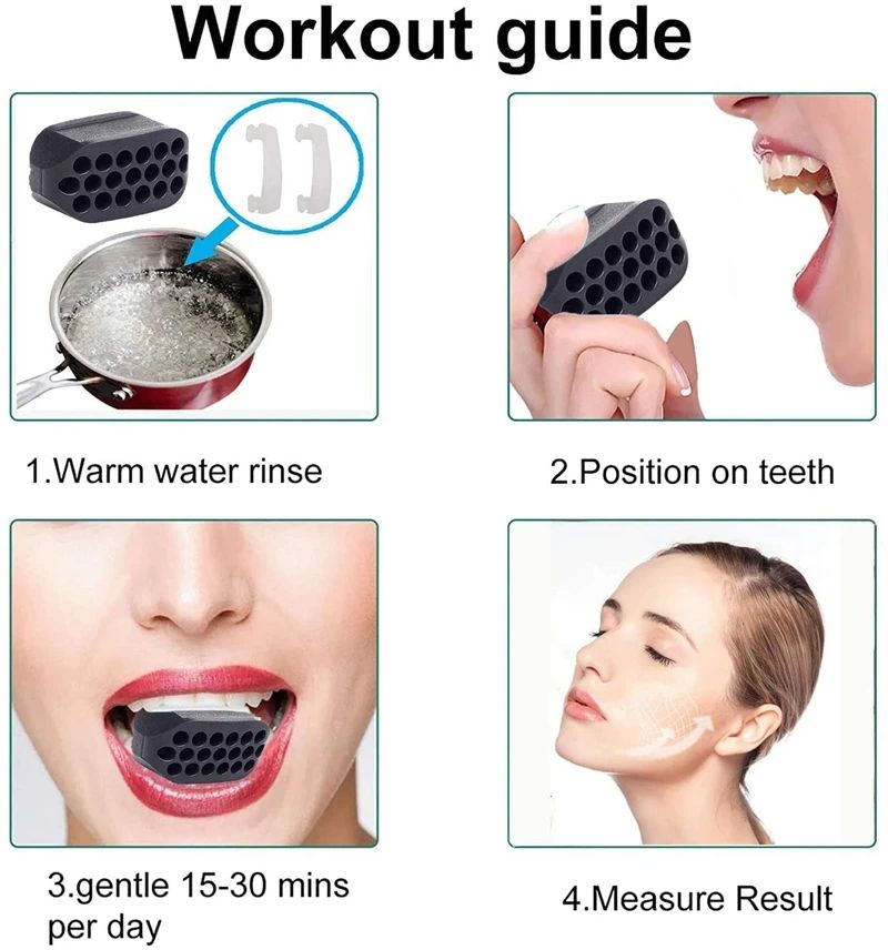 Facial Jaw Exerciser Gym Fitness Ball JawLine Muscle Training Double Chin Reducer Neck Face Slimming Mouth Jawliner
