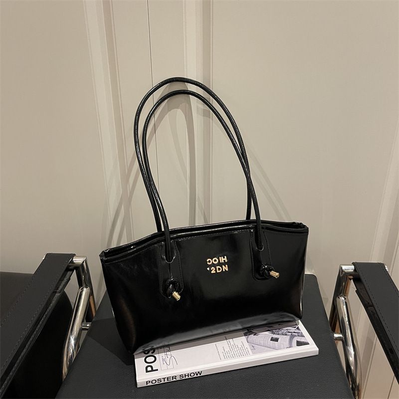 Fashion Casual Large Capacity Tote Bag for Women, Retro Simple Textured Versatile Shoulder & Underarm Purse, Trendy Daily Handbag for Commuting Shopping
