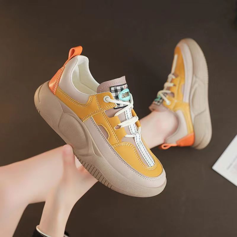 206 Women's New Retro Casual Shoes Comfortable and Fashionable Color-Block Sports Board Shoes
