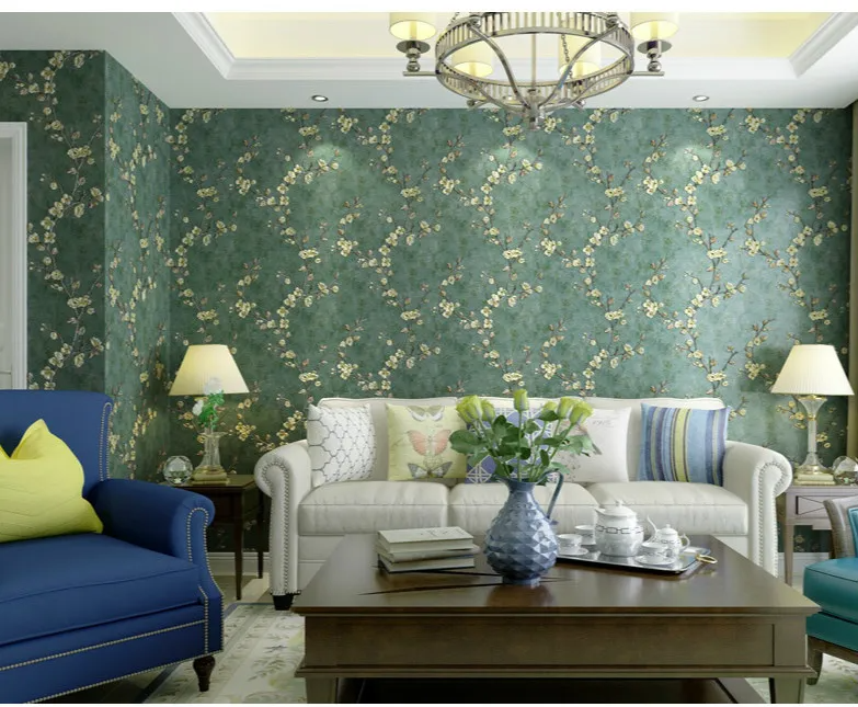 Green 3d Floral Embossed Wallpaper Living Room Bedroom Home Decor Wall Paper Roll Wedding Room Wall Covering Solid Flower Murals