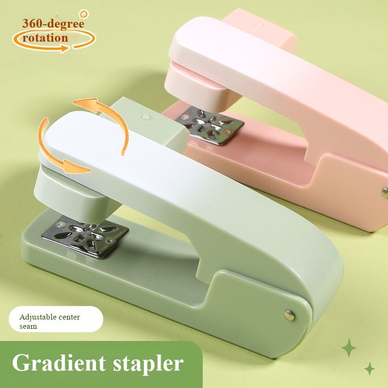360 Degree Rotatable Stapler High Appearance Desktop Stapler for Office Home School Middle Saddle Stitching Book Binding Stationery