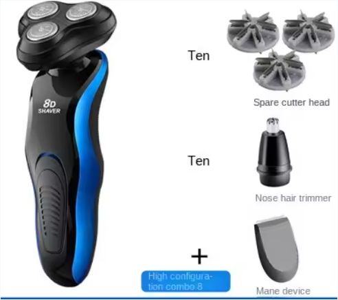  Multi-functional Rechargeable Electric Shaver ABS Shinon Shaving Machine Rotary 3 Cutter Head Nose Trimmer
