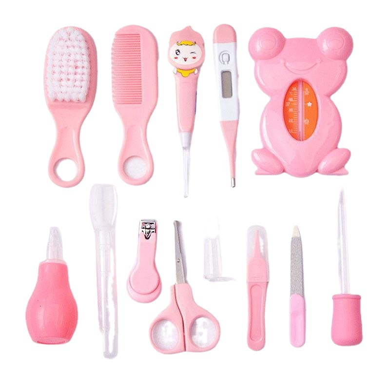 xh01 13PCS/Set Baby Health Care Newborn Baby Nail Hair Thermometer Grooming Brush Kit Care Baby Essentials Newborn Material Safety
