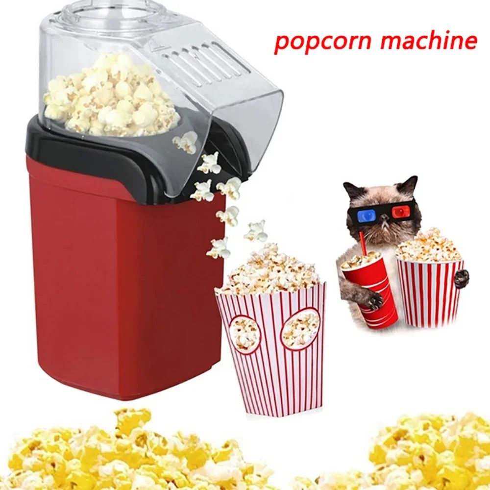 1200W Hot Air Popcorn Popper, Electric Popcorn Maker, Mini Popcorn Machine with Measuring Cup and Top Lid for Party, Home and Family