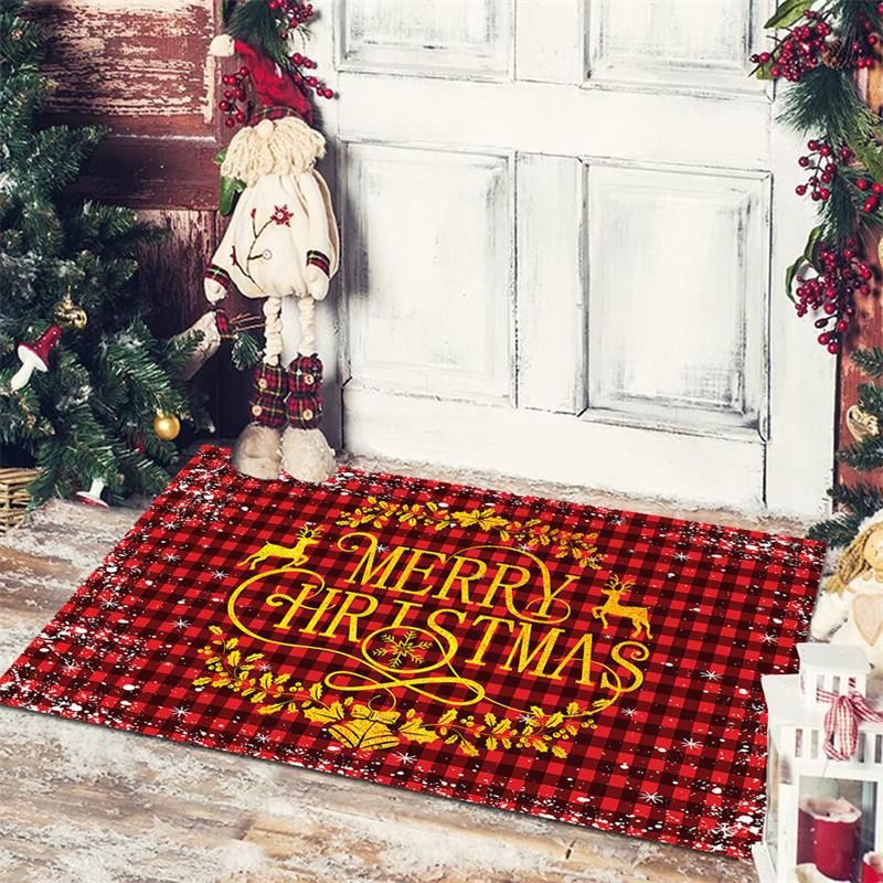 Christmas floor mat, dirt resistant, wear-resistant, crystal velvet carpet large size 80*120cm,60*90cm,50*80cm,,40*60cm Festival Decor carpet