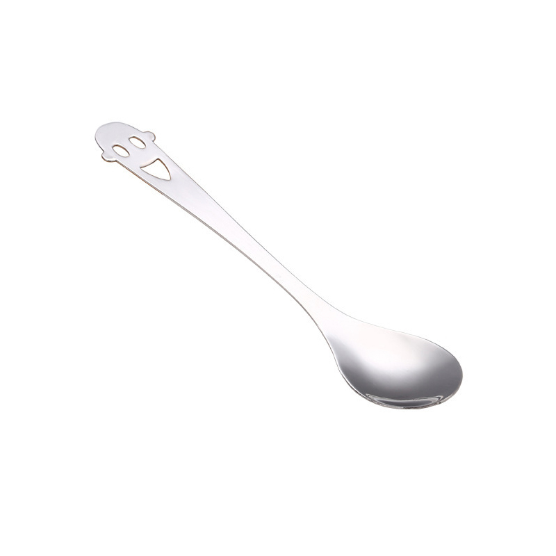 Smiling Face Spoon Stainless Steel for Tea Coffee Ice Cream Dessert Kitchen Dining Small Children Little Kids Tableware
