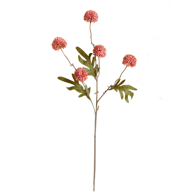 Mini Raw Silk Artificial Flower 5 Head Dandelion Ball Chrysanthemum Hotel Home Wedding Party Christmas Decoration
