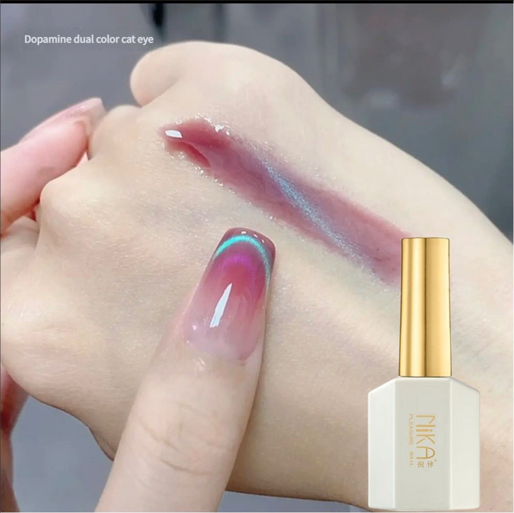 Bamine Candy Cat Eye Silk Moonlight Double Color Cat Eye Whitening Nail Oil Gel