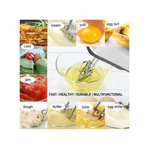 General 7 Speed Electric Hand Mixer Scarlett Egg Beater Cake Baking Whisk - White