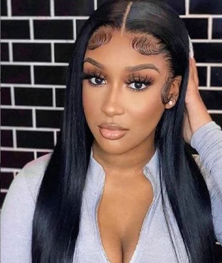 Ohemaa Strands Natural Color straight 13*4 frontal lace wig Brazilian human hair wigs for women