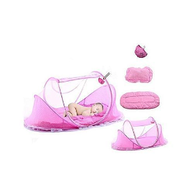 4 in 1 Portable Baby Bed with Net - Pink