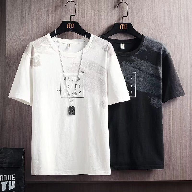 629 819 Men's Summer New Loose Half Sleeve T-Shirt Letter Printed T-Shirt