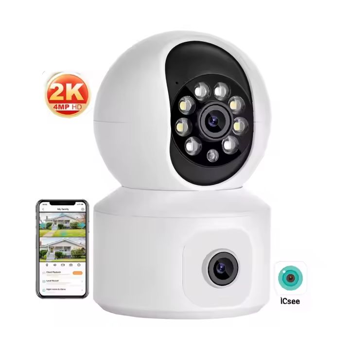 Indoor Pan/Tilt Smart Security Camera, 1080p HD Dog-Camera,2.4GHz with Night Vision,Motion Detection for Baby and Pet Monitor, Cloud & SD Card Storage, Works with Alexa& Google Home (EC70), White