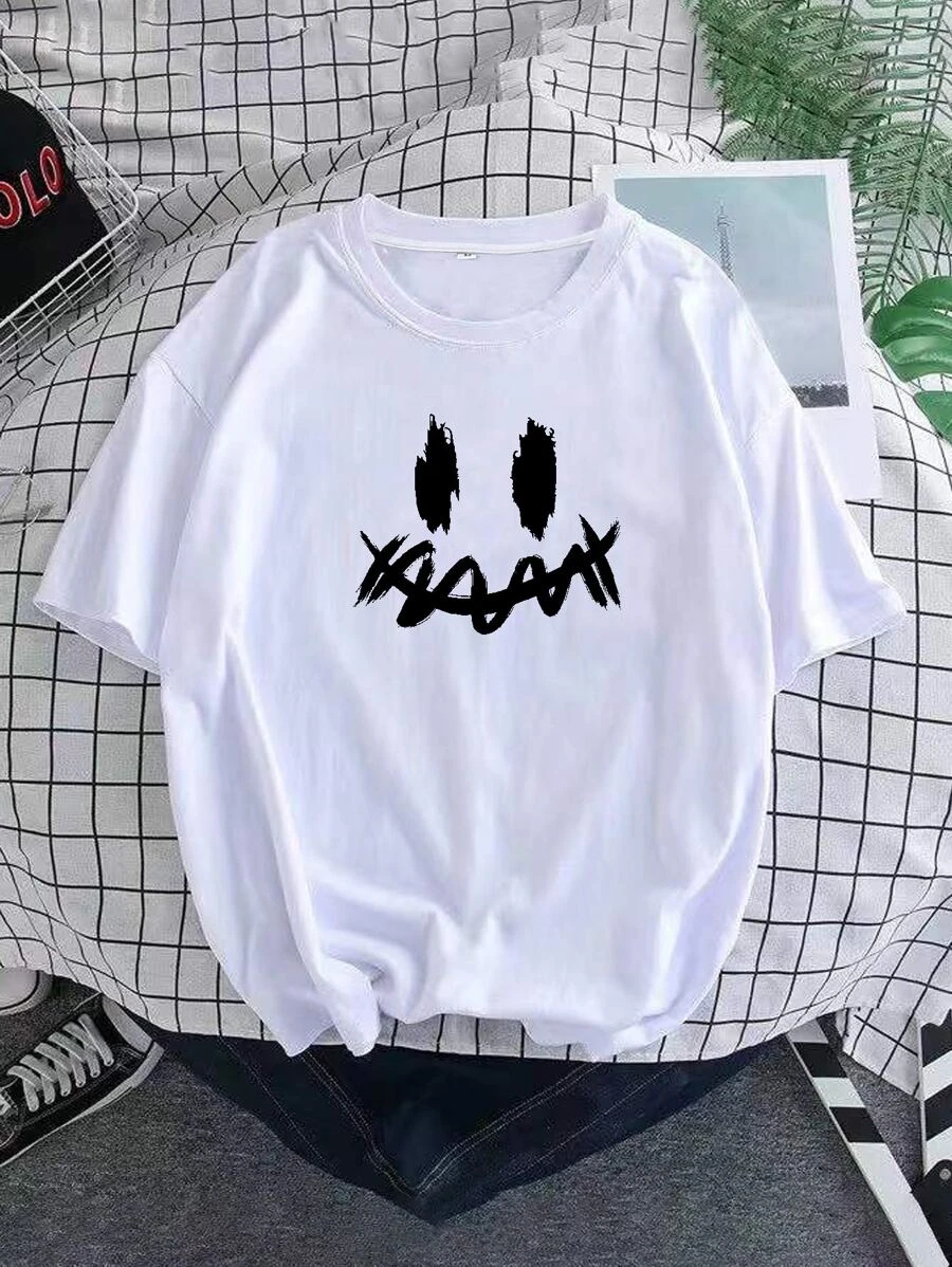 DX075# Men Cartoon Graphic Tee T-Shirt