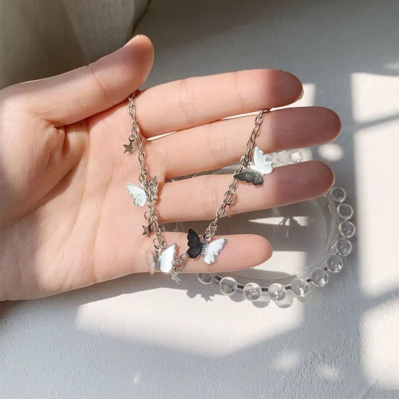 S152 Women's Simple Butterfly Bell Bracelet Adjustable Tassel Bracelet