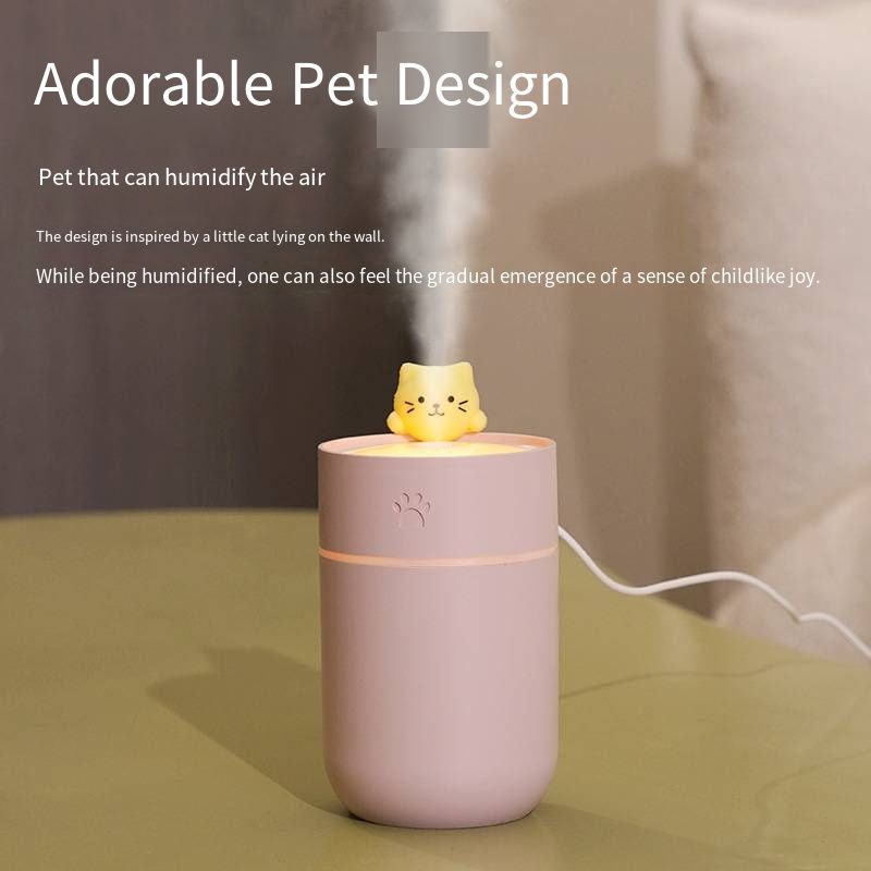 New Cute Pet Mini Humidifier USB Silent Air Purifier Portable Desktop Humidifier for Home Bedroom Office Car Vehicle Use