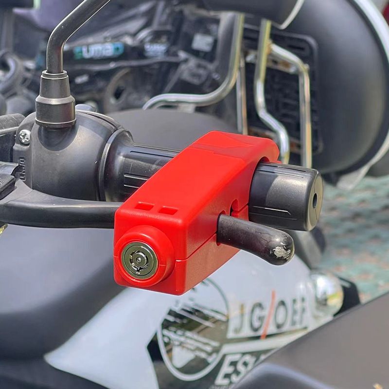 Universal Motorcycle Throttle Lock Anti-Theft Horn Lock Scooter Brake Lock Portable 3-Hole Handlebar Lock For Electric Bicycle E-Scooter
