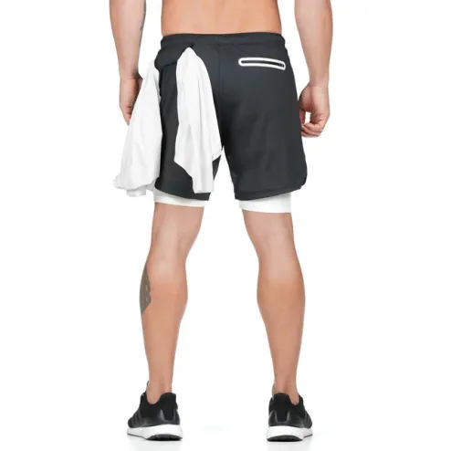 Camo Running Shorts Men Gym Sports Shorts 2 In 1 Quick Dry Workout