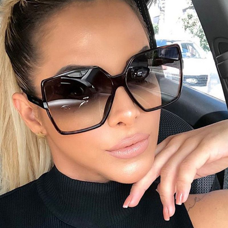 Oversized Square Polarized Sunglasses for Women, UV400 Protection Fashion Gradient Lens Big Frame Sun Glasses, Multi-Color Options Trendy Shades